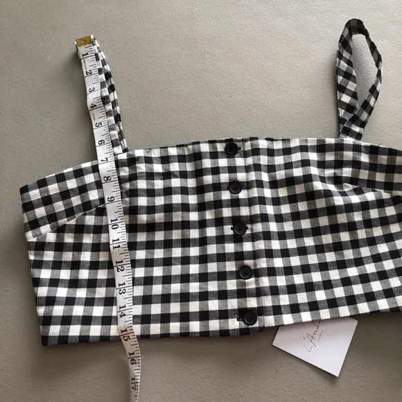 L’Academie Black White Checker Cropped Top XL NWT Coastal Cowgirl - Picture 8 of 11